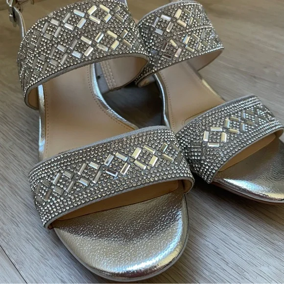 Alex Marie Silver Embellished Sandals - Picture 1 of 8